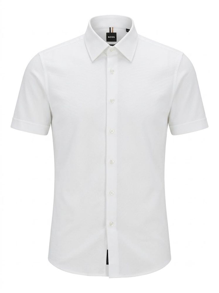 HUGO BOSS Men's White Short Sleeve Shirt