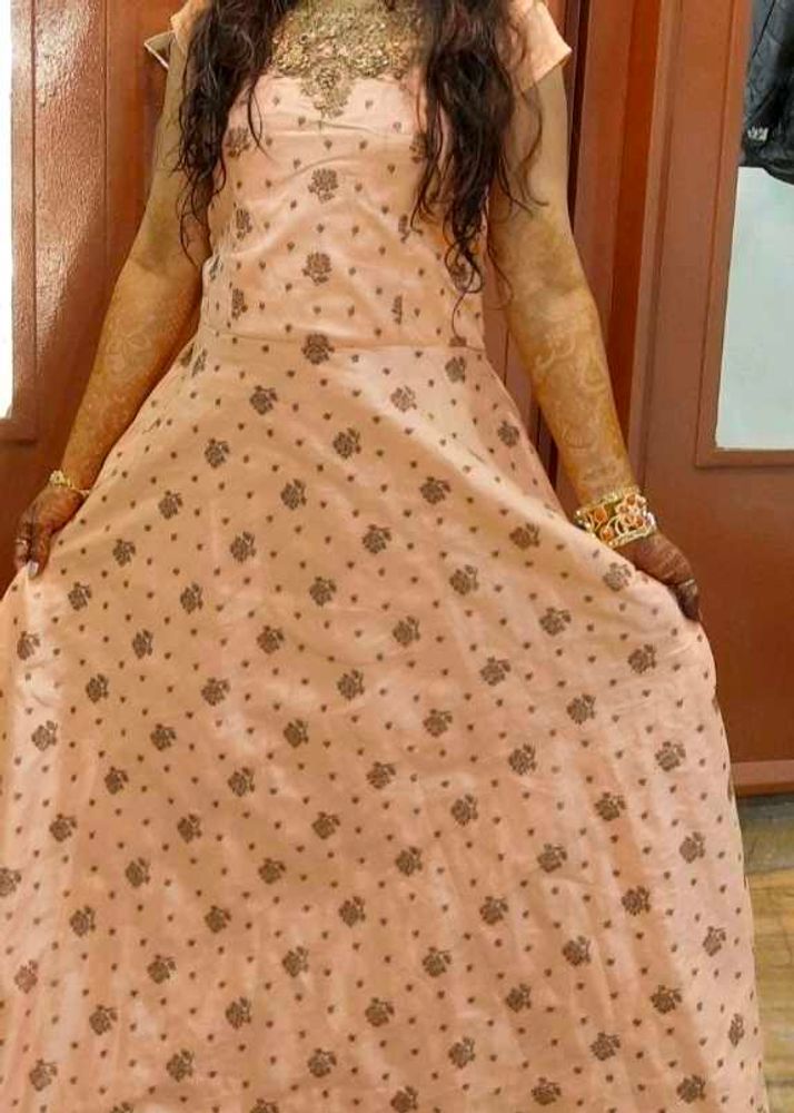 Elegant Peach Ethnic Gown