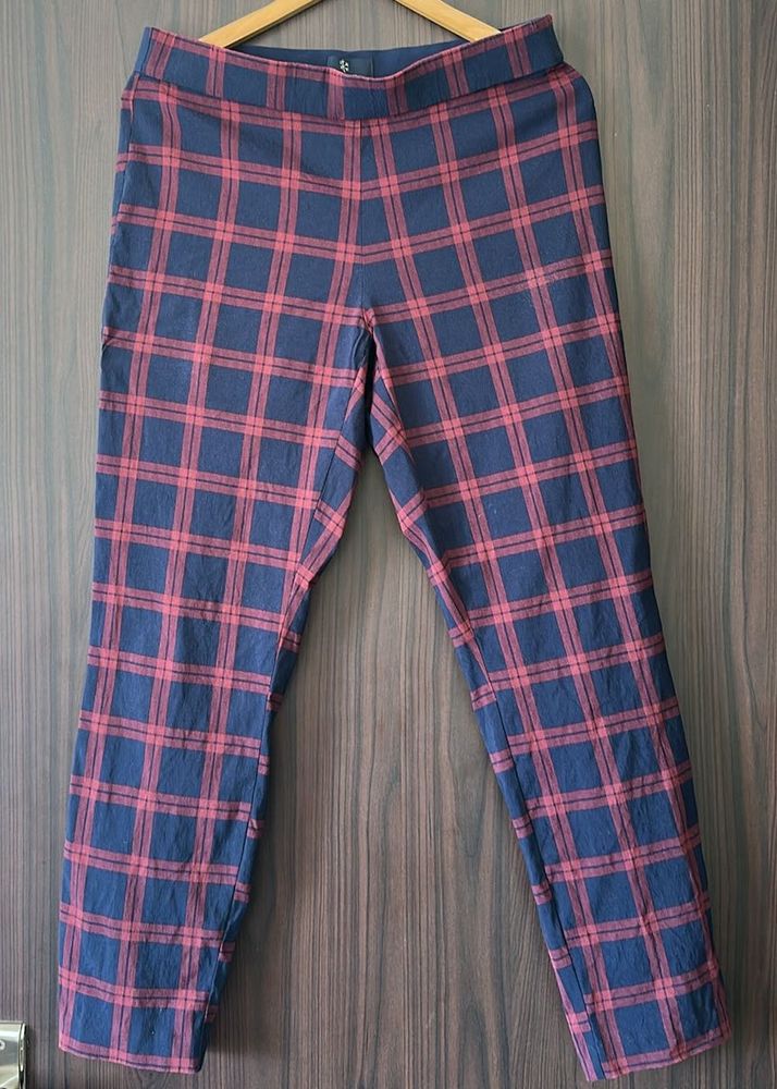 Plaid Slim Fit Trousers
