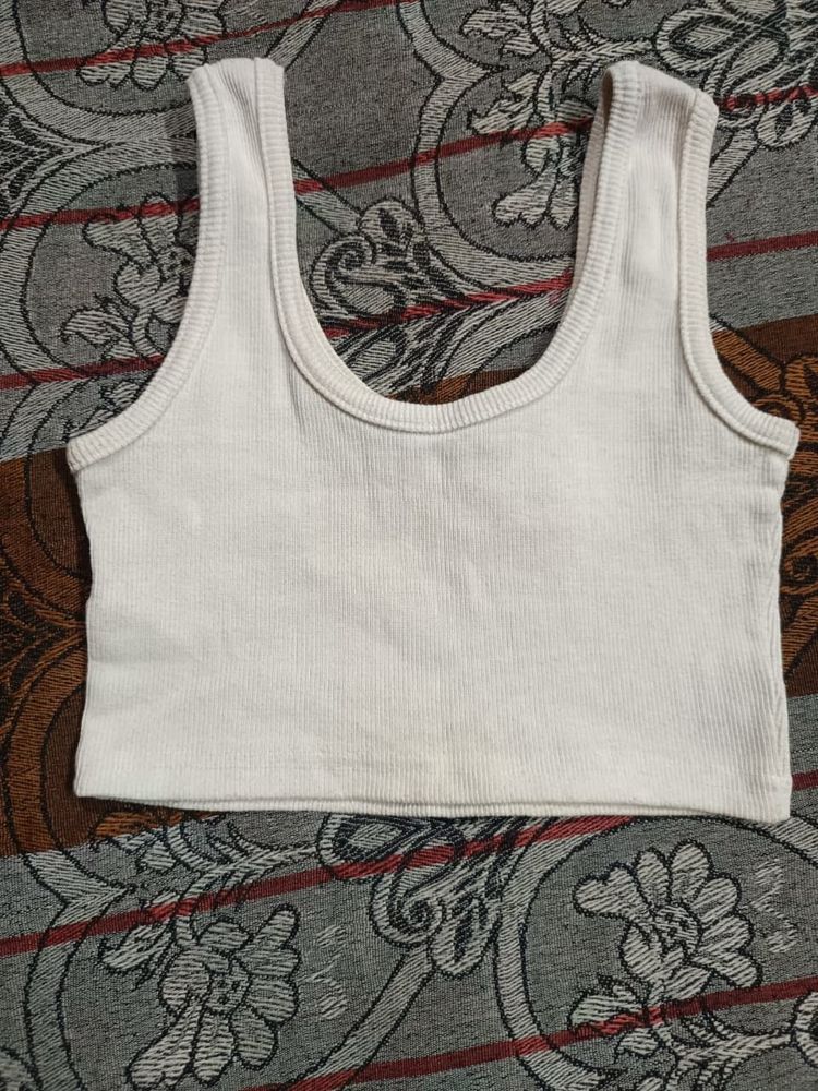 Basic White Ribbed Tank Top