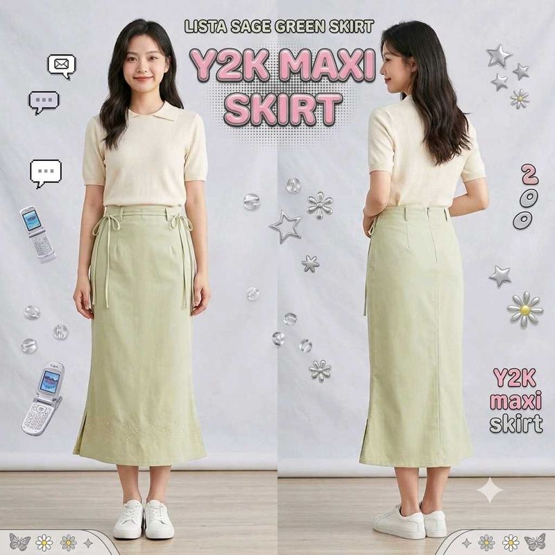 Y2K Sage Green Skirt 🎀