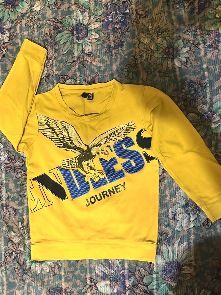 Yellow Graphic Print Sweatshirt