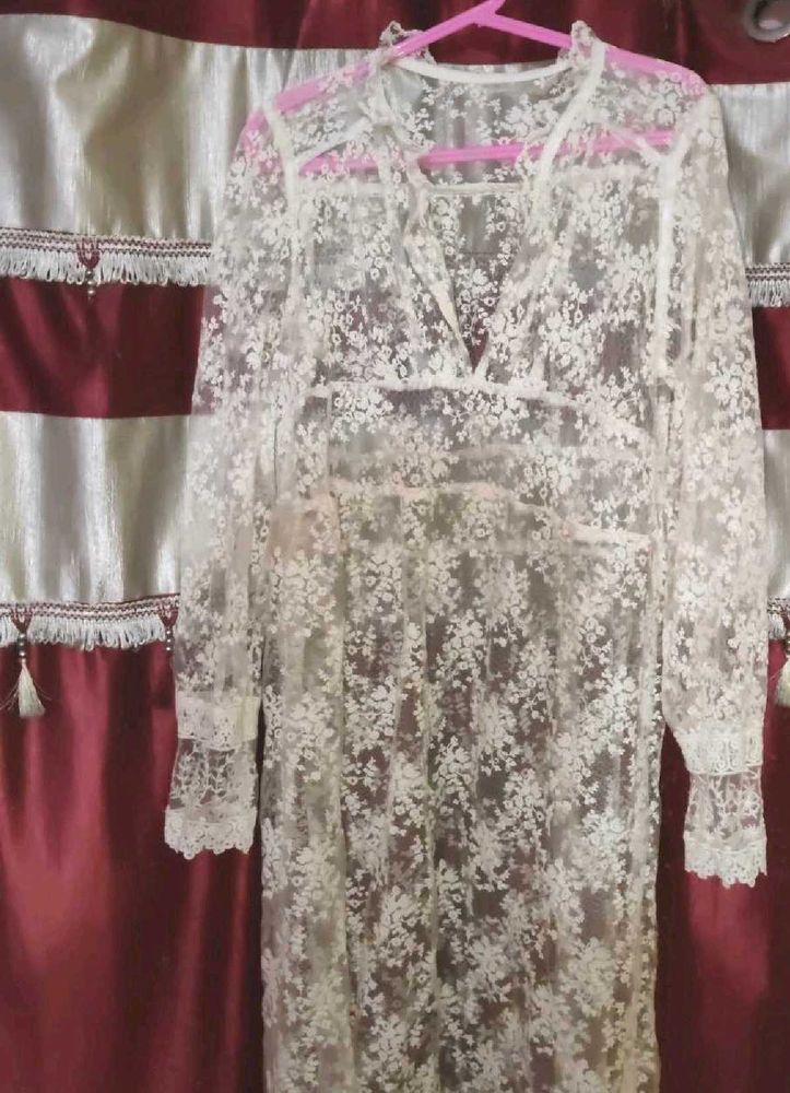 Sheer Lace Floral Dress