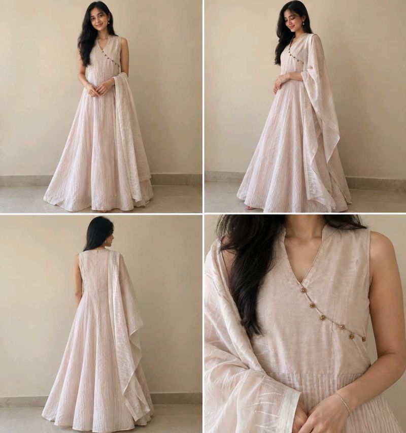 Elegant Beige Anarkali Dress