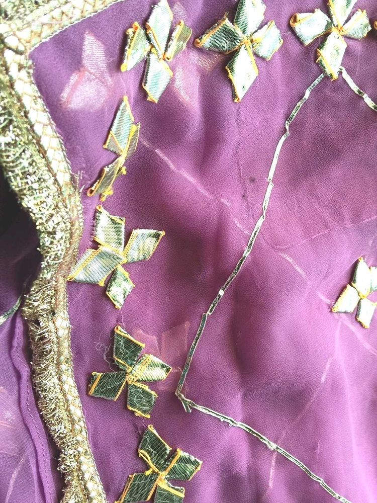 gota Patti saree with blouse 44 inch