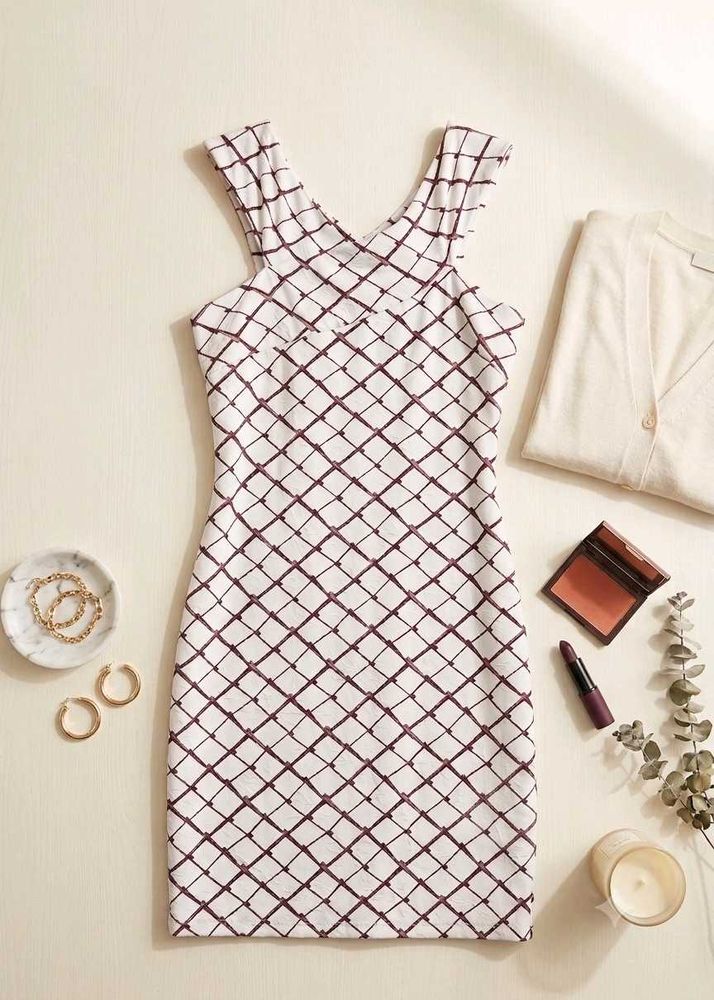 white printed dress