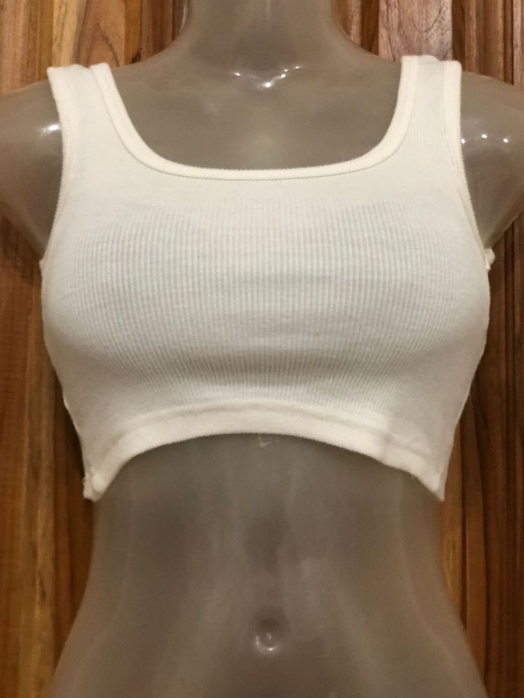 White Cropped Tank