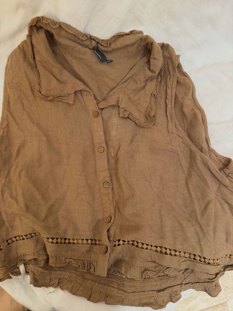 brown tan top