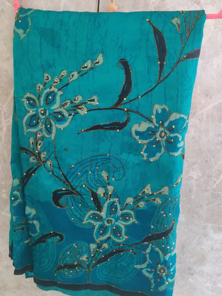 Light Weight Party Wear Saree With Stitched Blouse