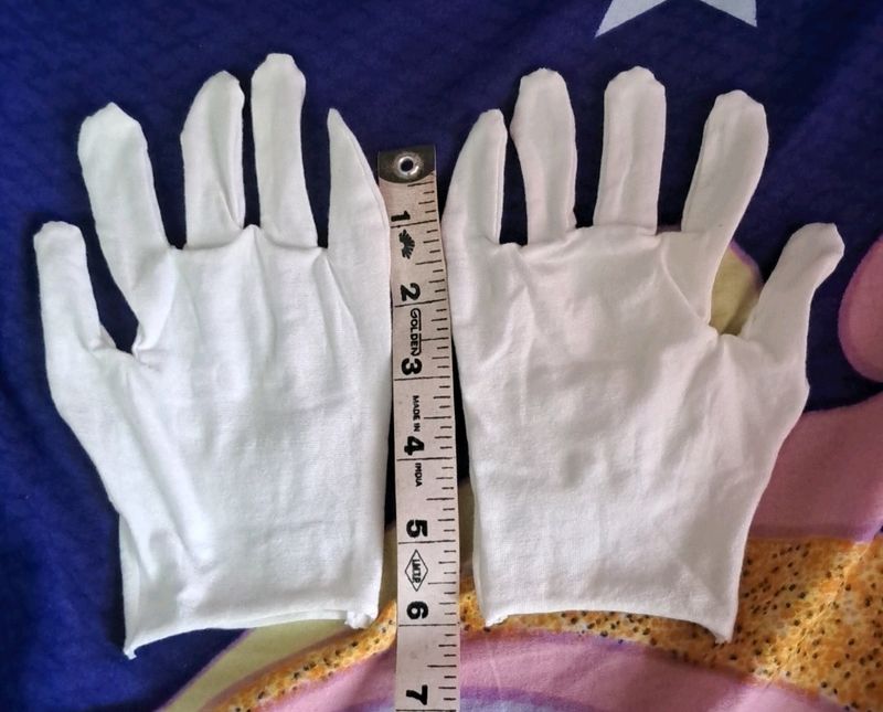 White, Cotton Gloves For Boys N Girls