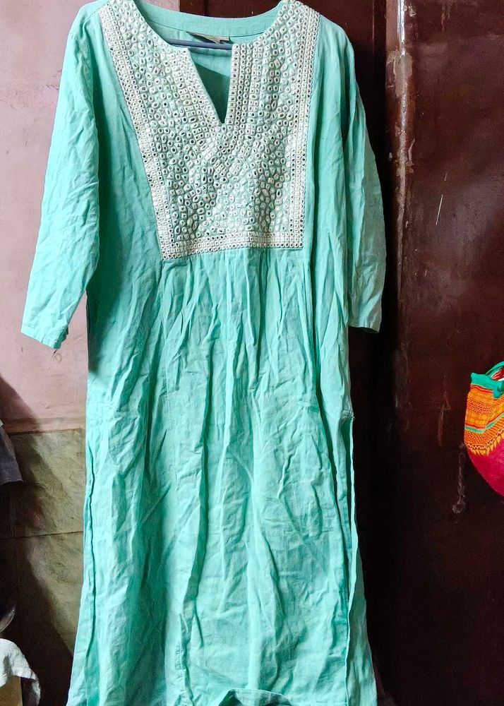 Pista green kurta