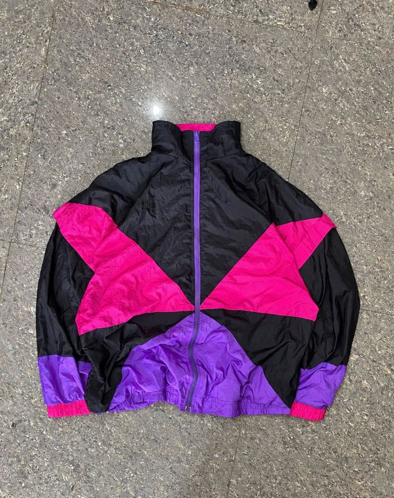 Retro Colorblock Windbreaker Jacket