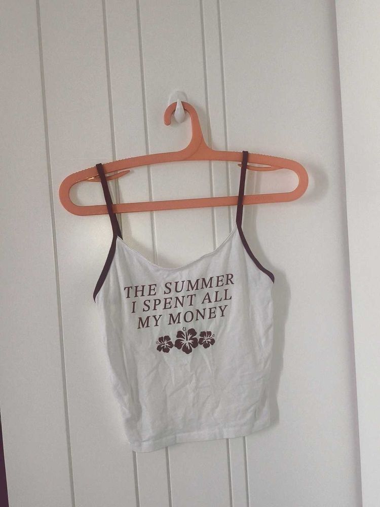 White Graphic Cami Top