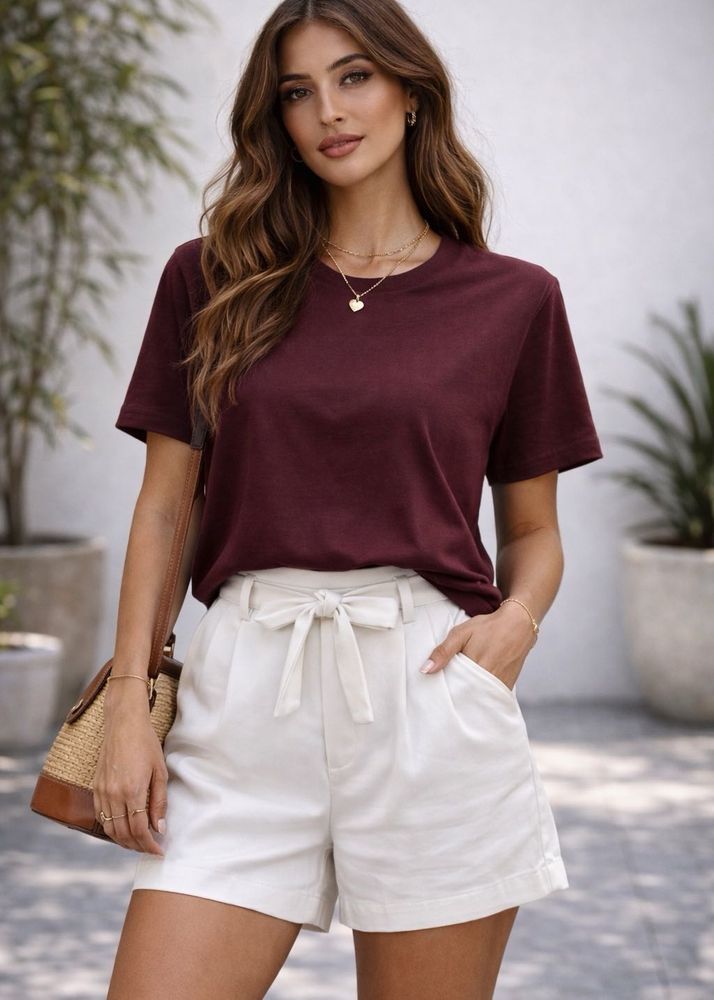 Classic Maroon Crew Neck T-Shirt