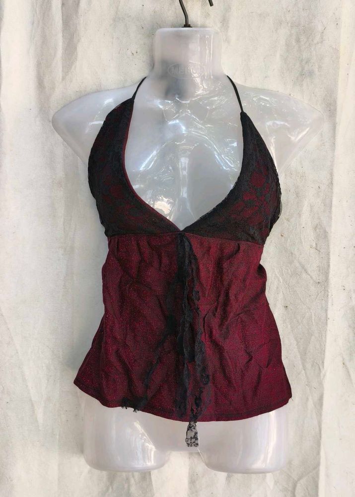 Gothic Lace Halter Top