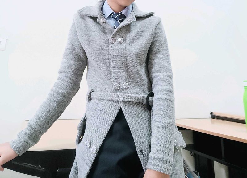 Grey Woolen Long Cardigan / Coat with Belt