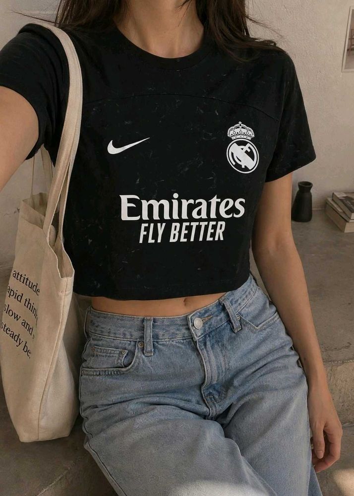 Black Real Madrid Jersey T-Shirt
