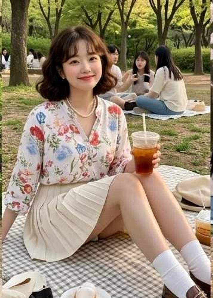Korean Style Floral Top with Back Tie