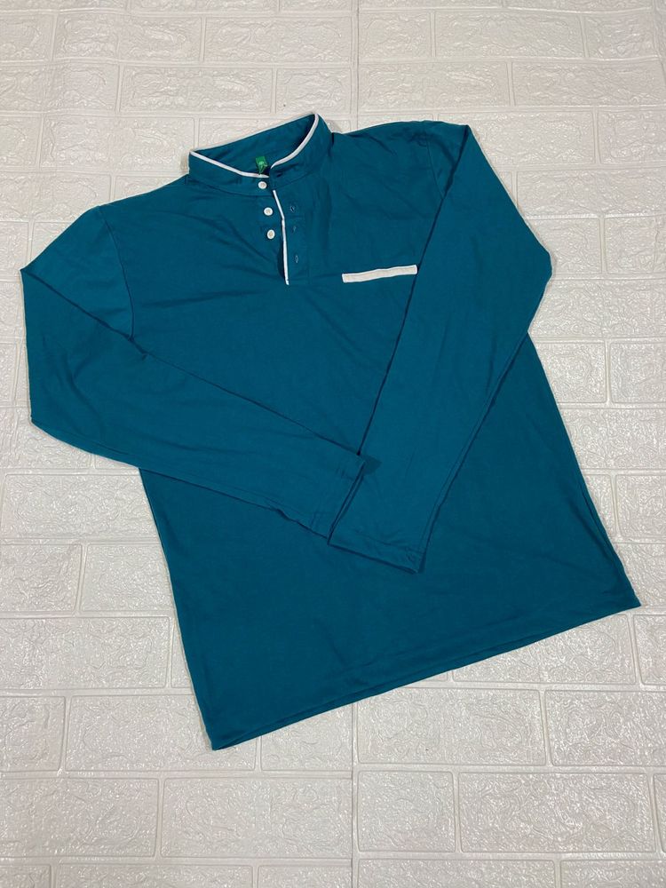 Teal Long Sleeve Men's Shirt