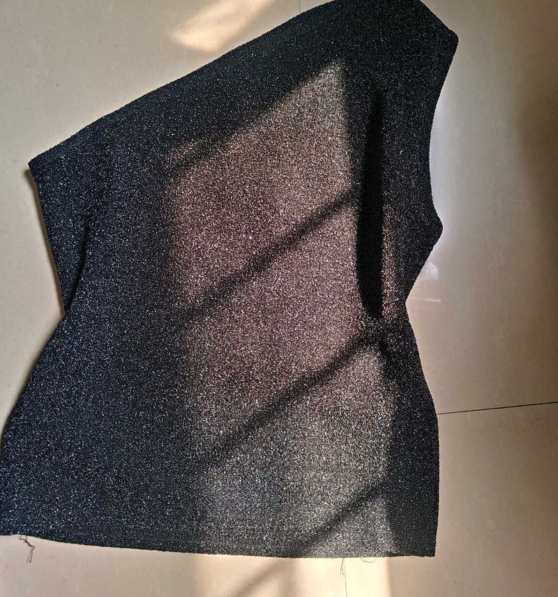 Sparkly One-Shoulder Top