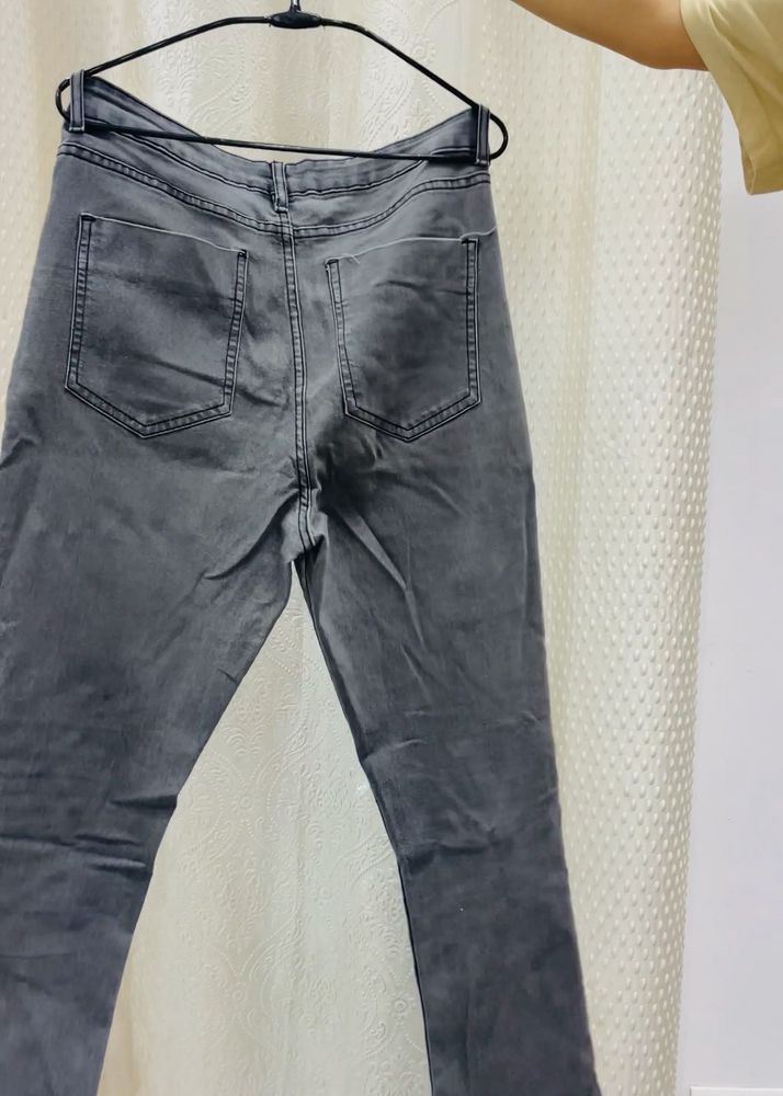 Stylish Grey Wash Denim Jeans