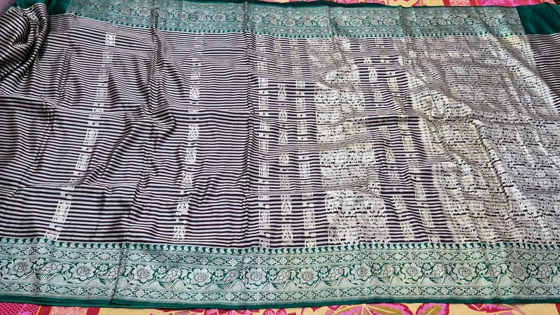 Elegant Striped Silk Saree