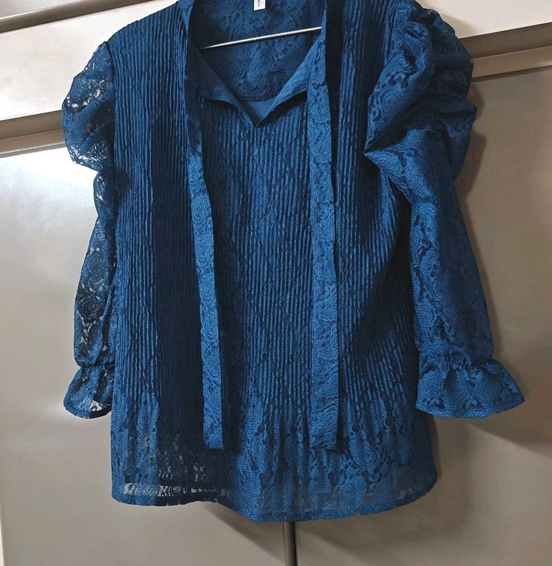 Elegant Blue Lace top