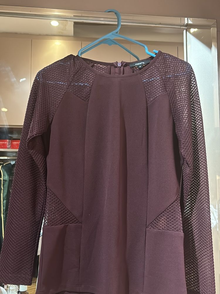 Maroon Fitted Top