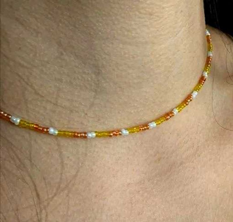 Beaded Choker Necklace🧡💛