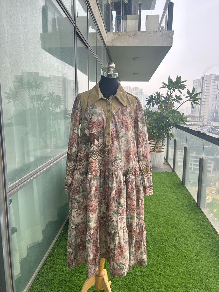 Boho Floral Tiered Midi Dress