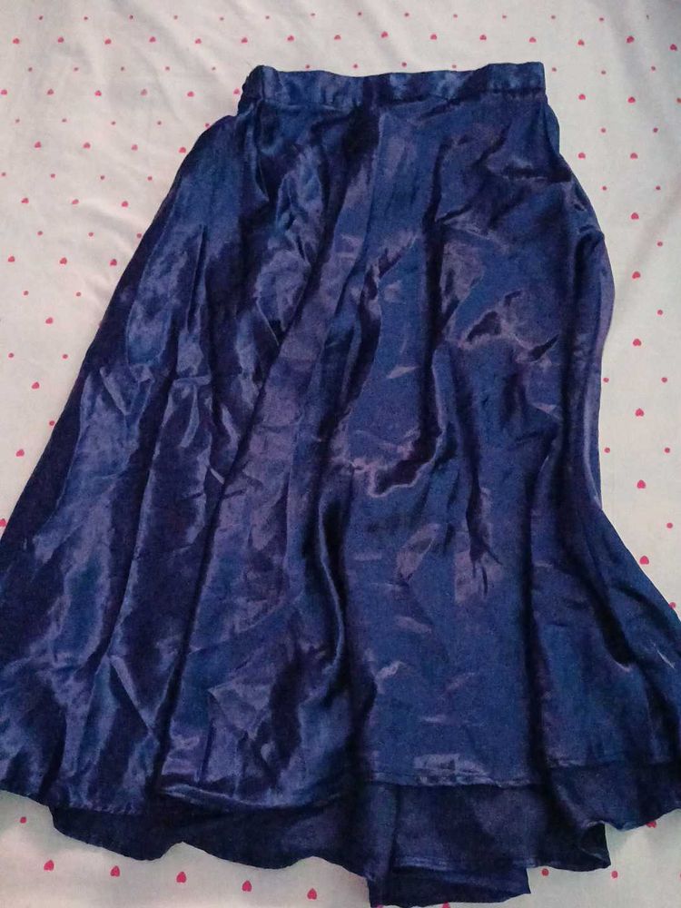 Flowy Navy Blue Ethnic Skirt