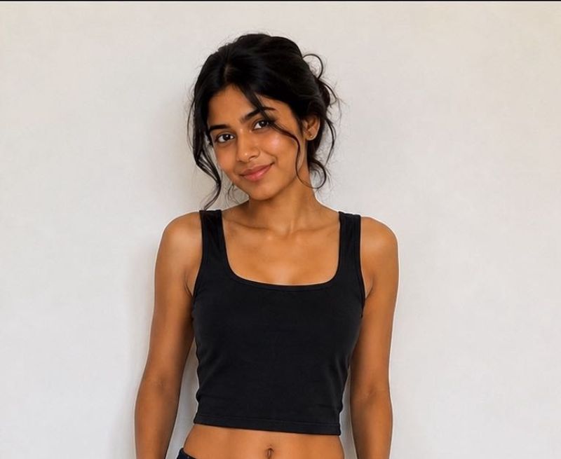 Black Cropped Tank Top