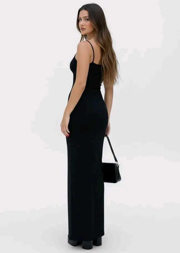 Newme Black Maxi Slip Dress