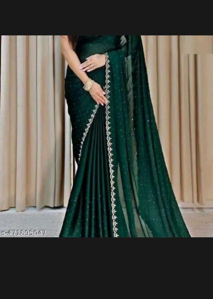 Elegant Green Embellished Saree