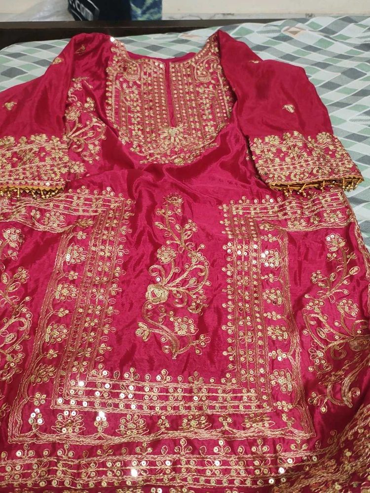 Embellished Pink Kurta Set