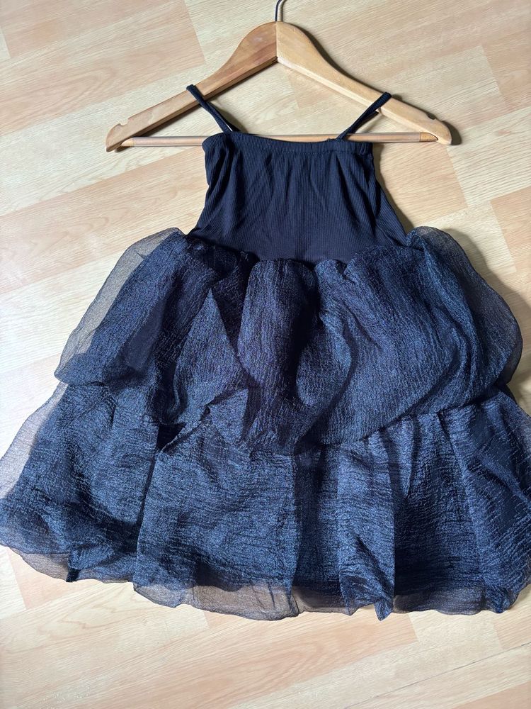 Black Tiered Ruffle Dress
