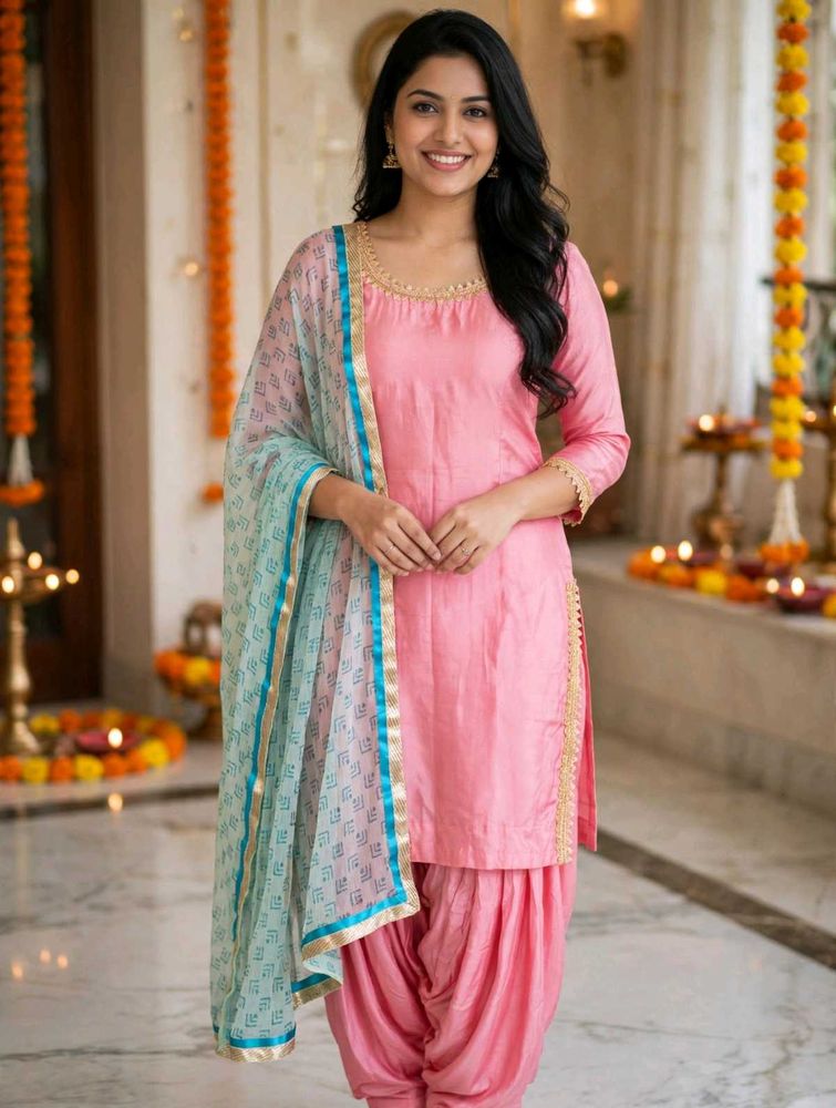 Elegant Pink Kurta Set with Dupatta