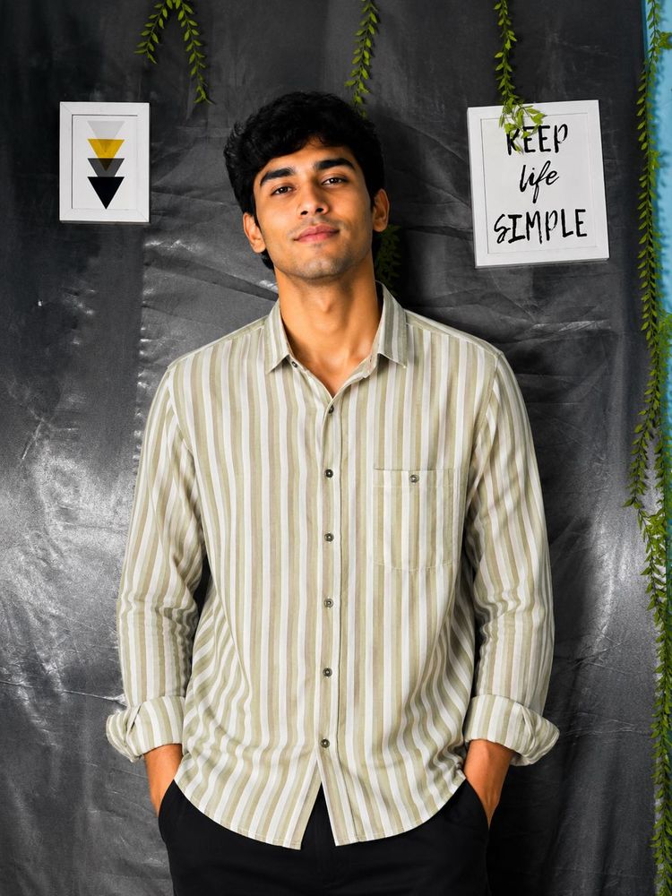 Striped Long Sleeve Button-Up Shirt