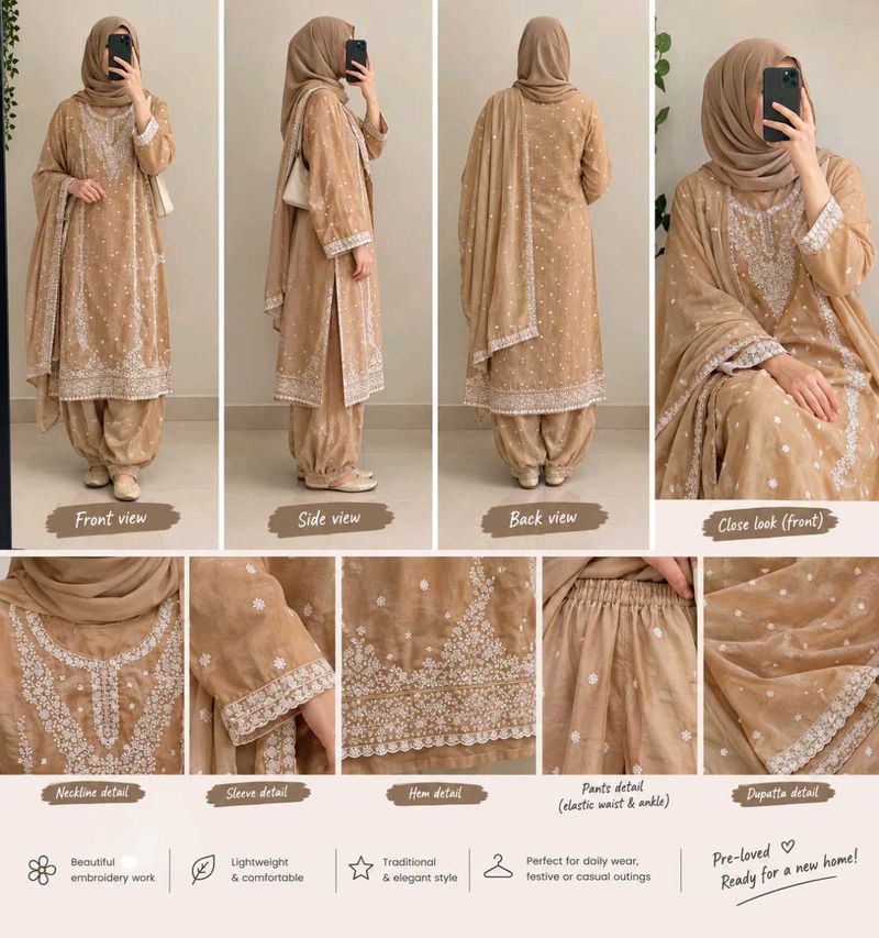Elegant Embroidered Kurta Set with Dupatta