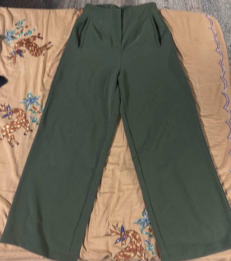 Olive Green Wide Leg Pants