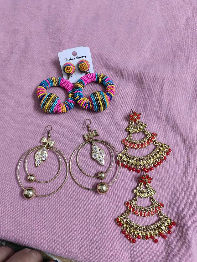 Combo of three different earrings