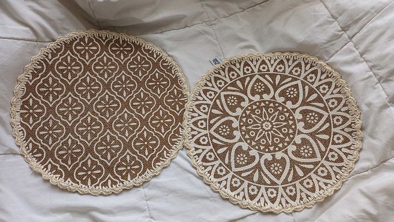 set of 3 jute round table placemats