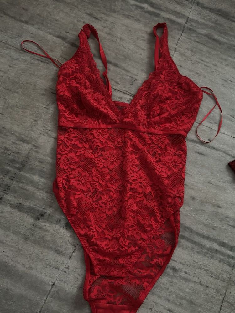 Stunning Red Lace Bodysuit