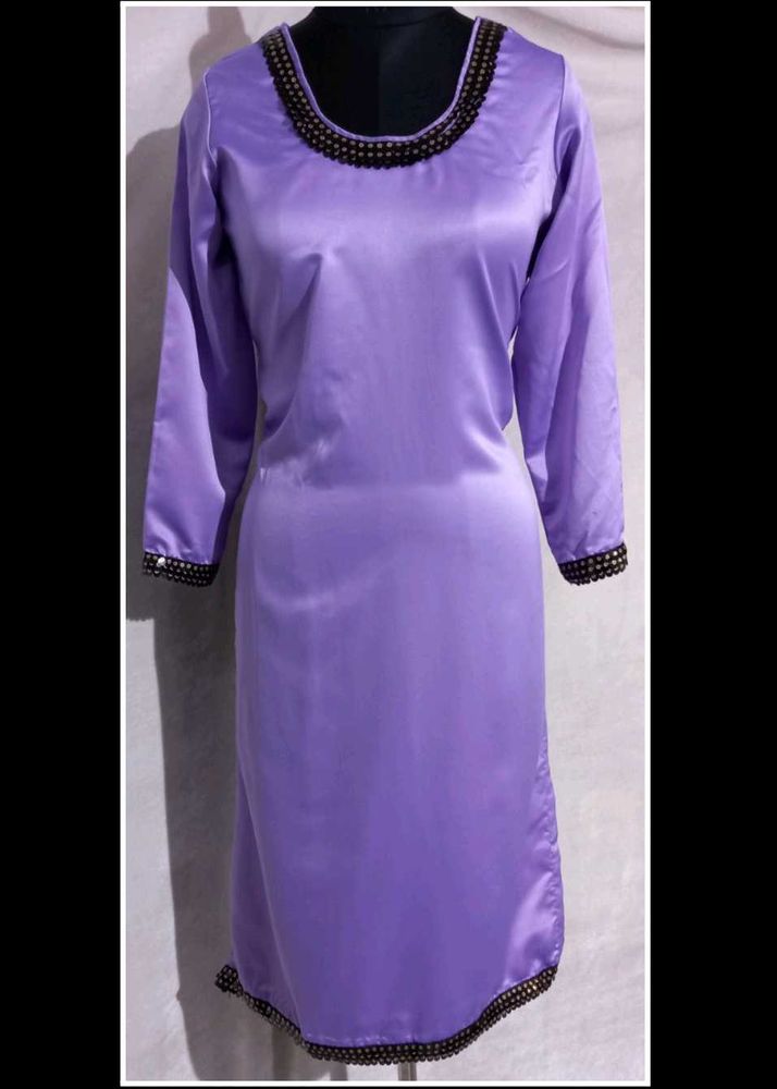 Elegant Purple Satin Kurta