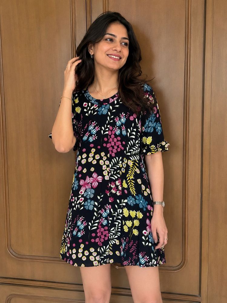 Label Ritu Kumar Floral Print Mini Dress