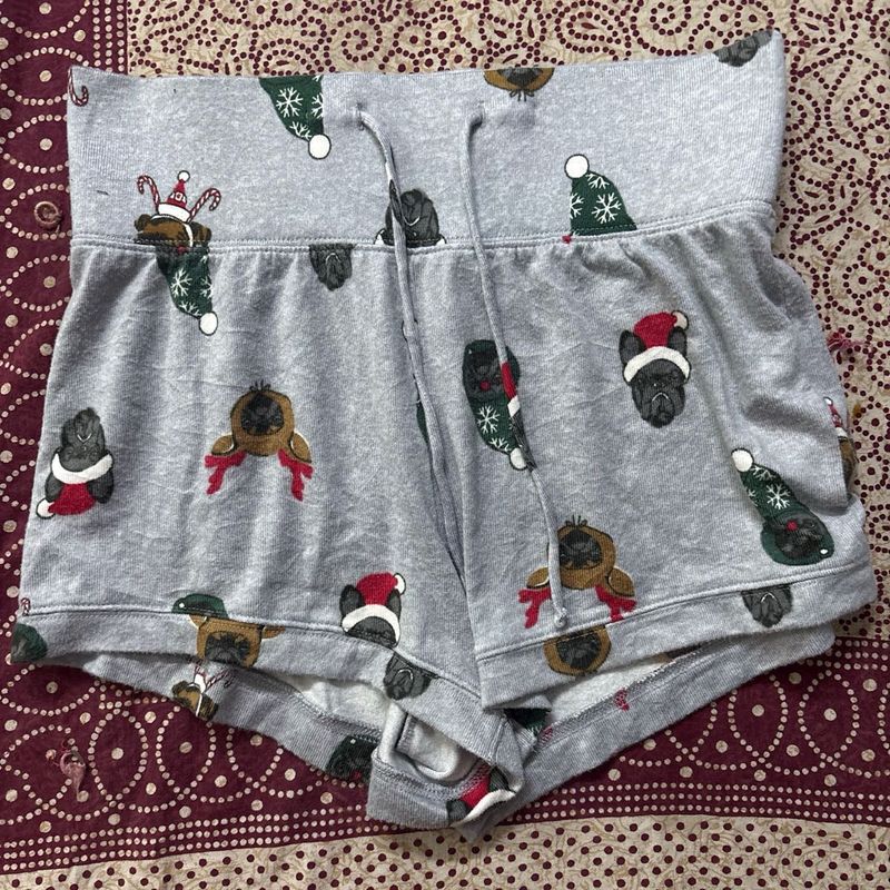 Cute Dog Print Sleep Shorts Cloud Material