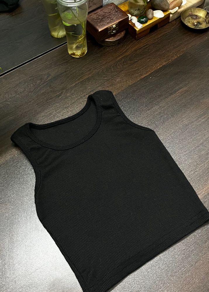 Classic Black Ribbed Tank Top