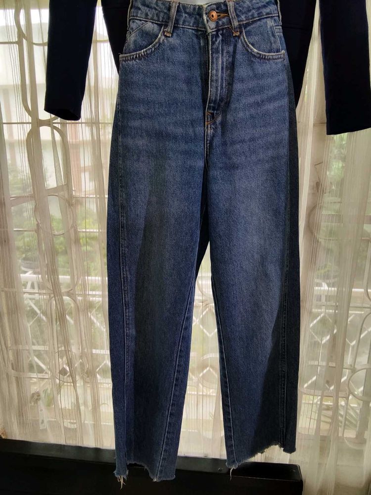 Trendy Wide Leg Denim Jeans