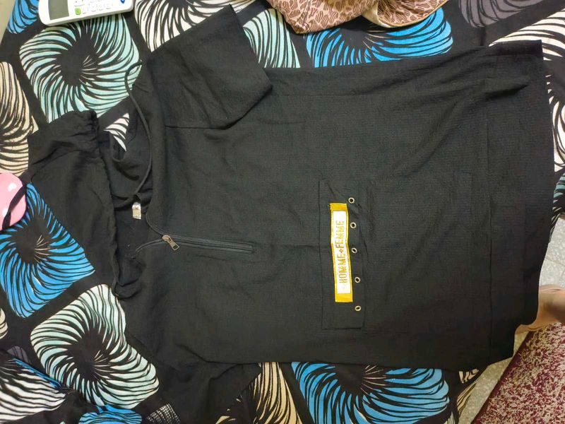 Men's Black Hoodie Shirt