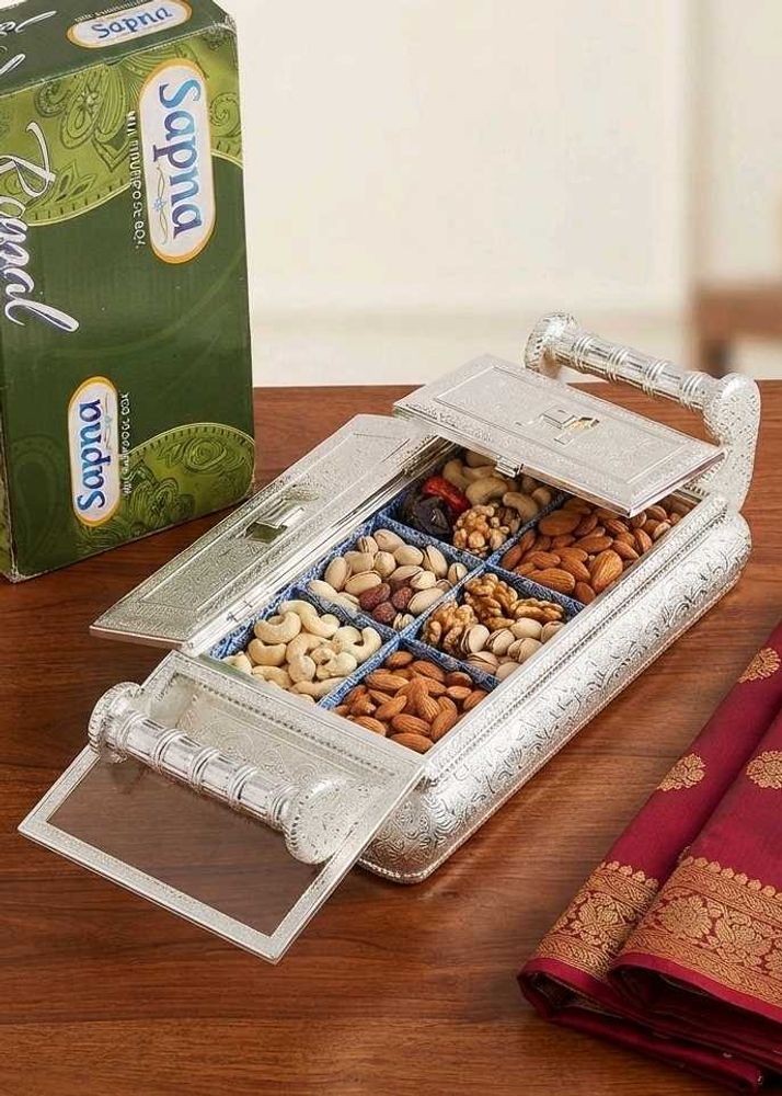 Elegant Silver Dry Fruit Box